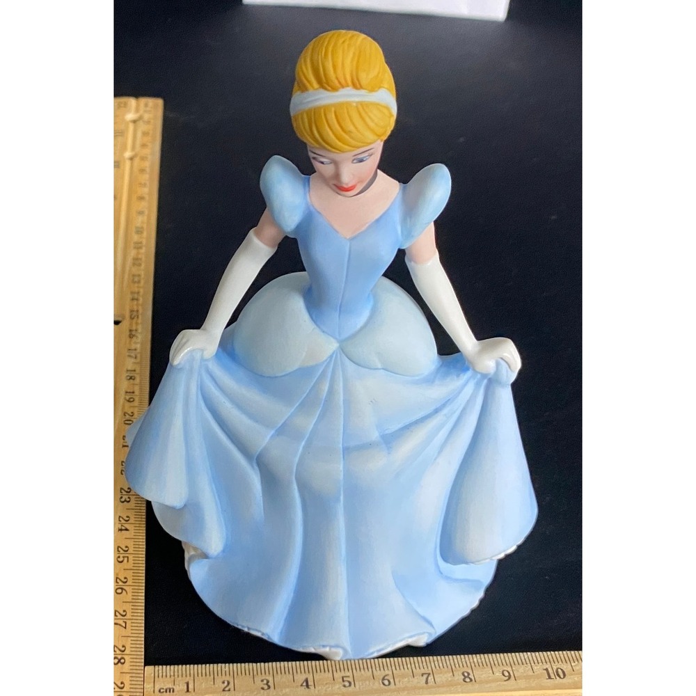 Disney Cinderella Figurine Ceramic Blue Dress Decor Collectible Statue‎